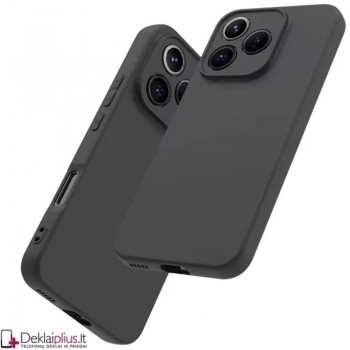 Silikoninis ploniausias dėklas su kameros apsauga - juodas (Huawei Honor 400 Lite)
